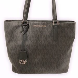 MICHAEL KORS signature monogram zipper tote